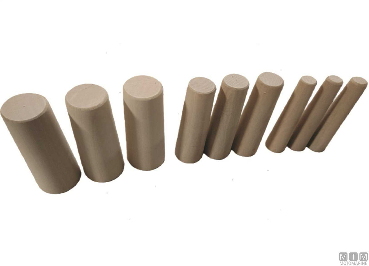 Small emergency wood cone plug kit 9 pcs - original photo Motomarine Srl