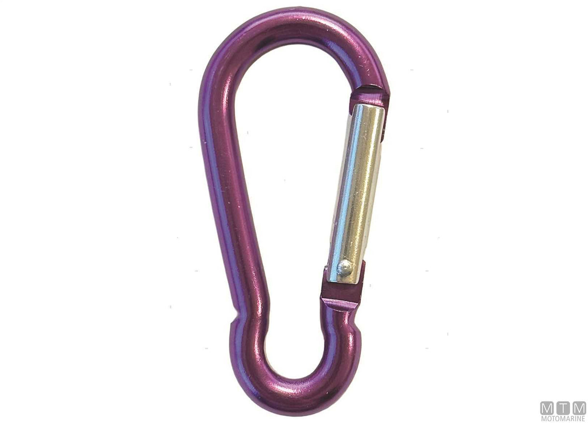 Fireman carabiner Ø6 mm anodized aluminum green - original photo Motomarine Srl