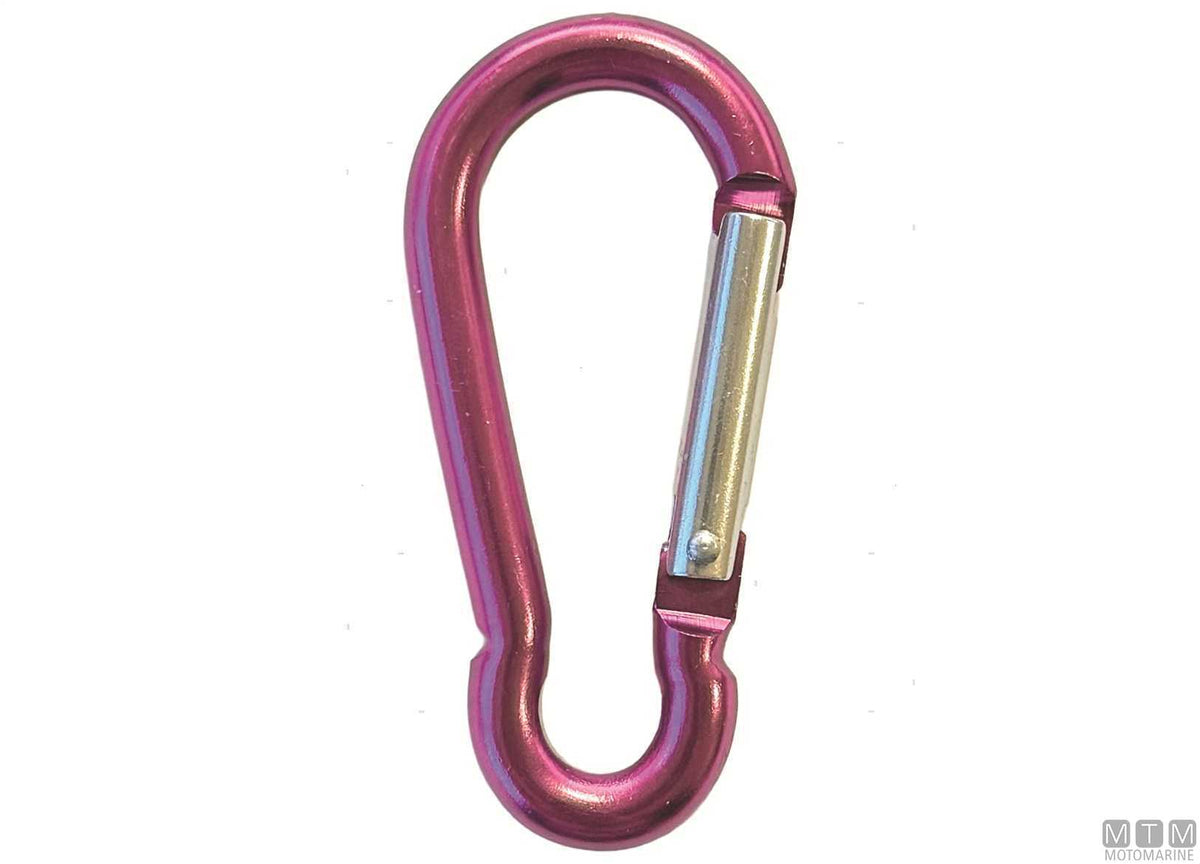 Fireman carabiner Ø6 mm anodized aluminum purple - original photo Motomarine Srl