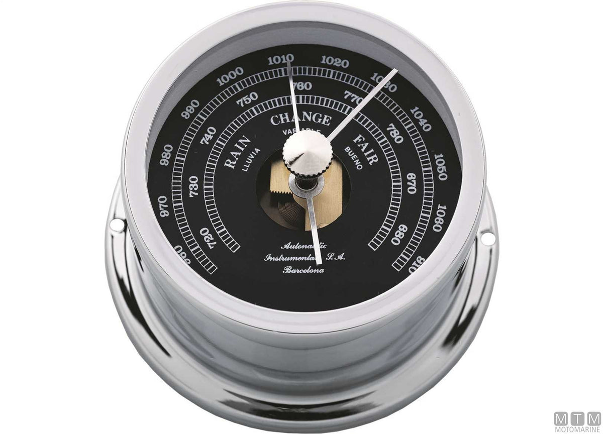 A-Nautic Minor thermometer 72 mm black dial chrome-plated brass - original photo Motomarine Srl