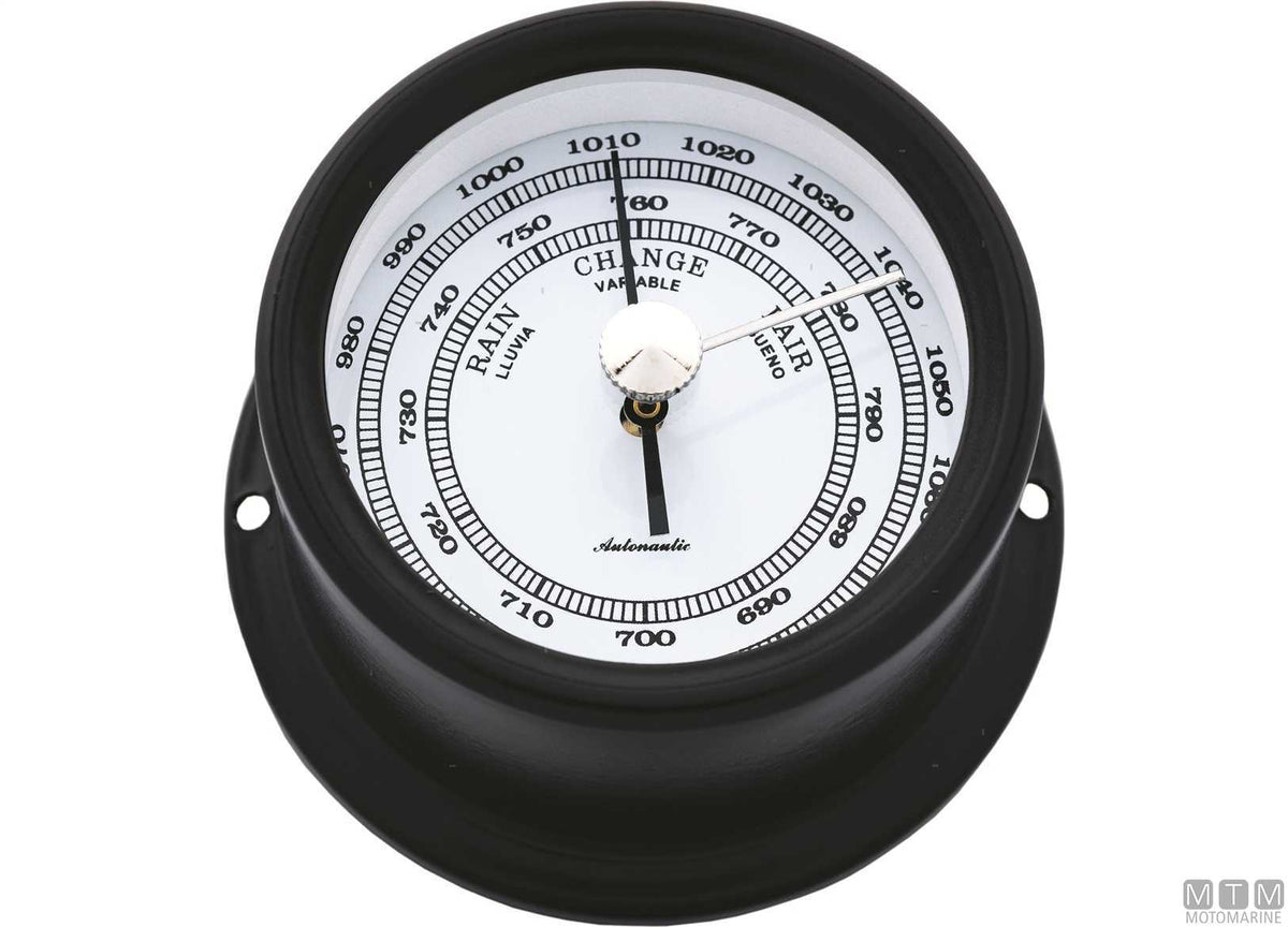 A-Nautic Atlantic barometer 95 mm black aluminium - original photo Motomarine Srl