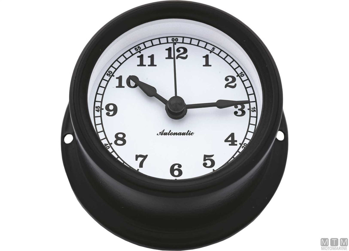 A-Nautic Atlantic clock 95 mm black aluminium - original photo Motomarine Srl