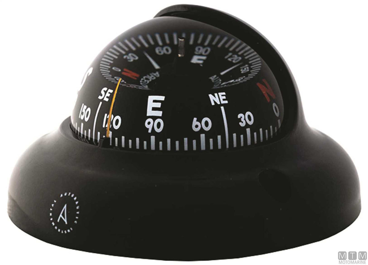 A-Nautic C3 bulkhead compass, black, 65 mm rose - original photo Motomarine Srl