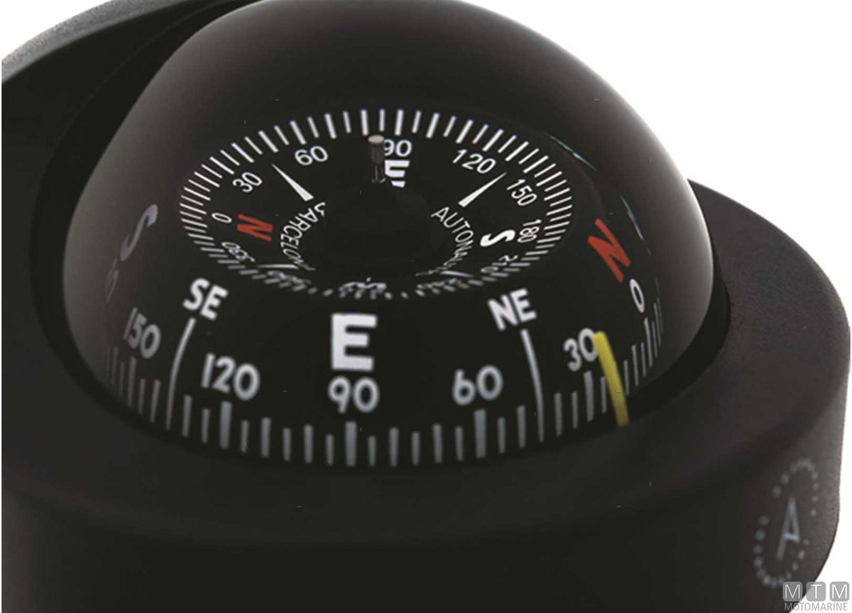 A-Nautic C12/110 compass, black, Ø85 mm rose - original photo Motomarine Srl