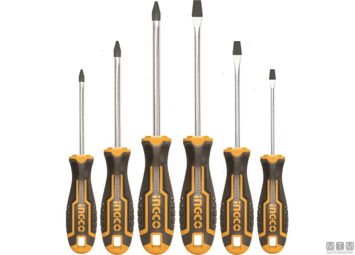 Professional screwdriver set 3 SL + 3 PH, 6 pcs - original photo Motomarine Srl
