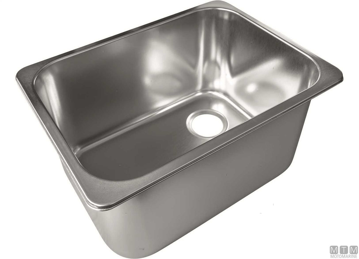 Rectangular sink 330x240 mm stainless steel 18/8 - original photo Motomarine Srl