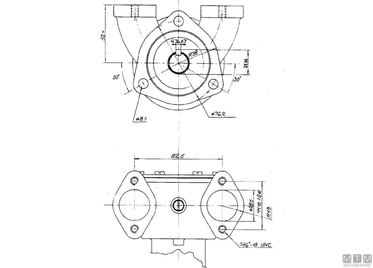Johnson F7B-9 engine cooling water pump (10-24014-01) - original photo Motomarine Srl