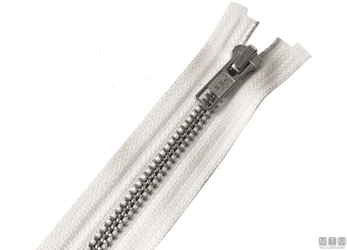 YKK zip fastener 200 cm stainless steel white - original photo Motomarine Srl