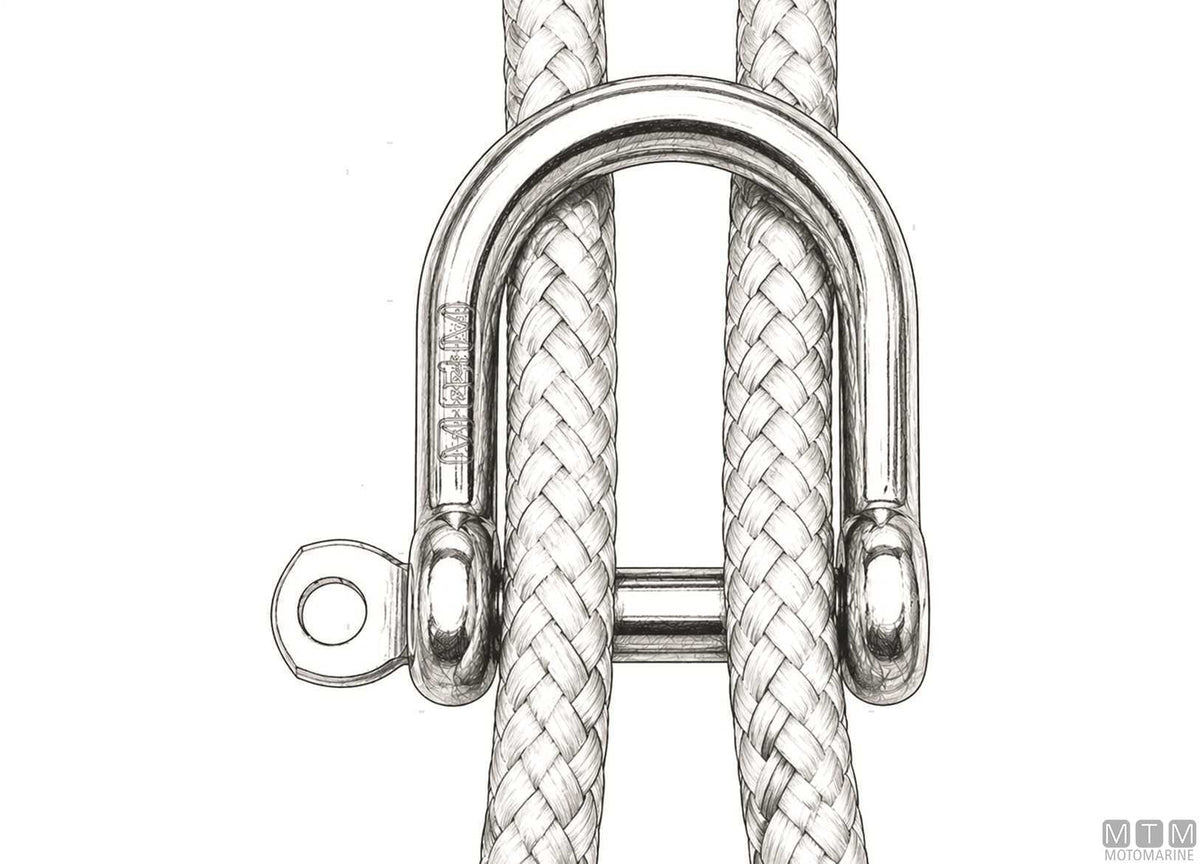 Wide shackle Ø6 mm AISI 316 stainless steel - original photo Motomarine Srl