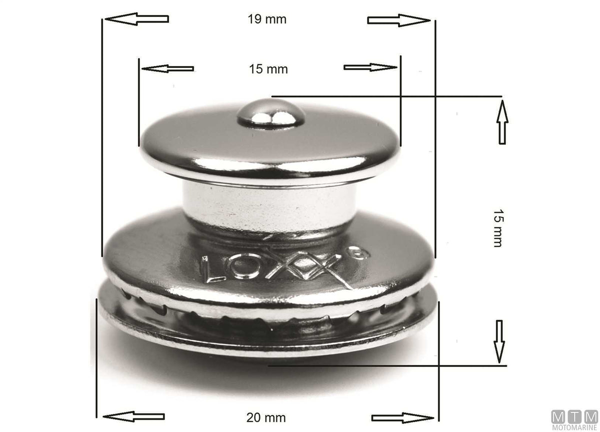 LOXX button head in black-plated brass - original photo Motomarine Srl