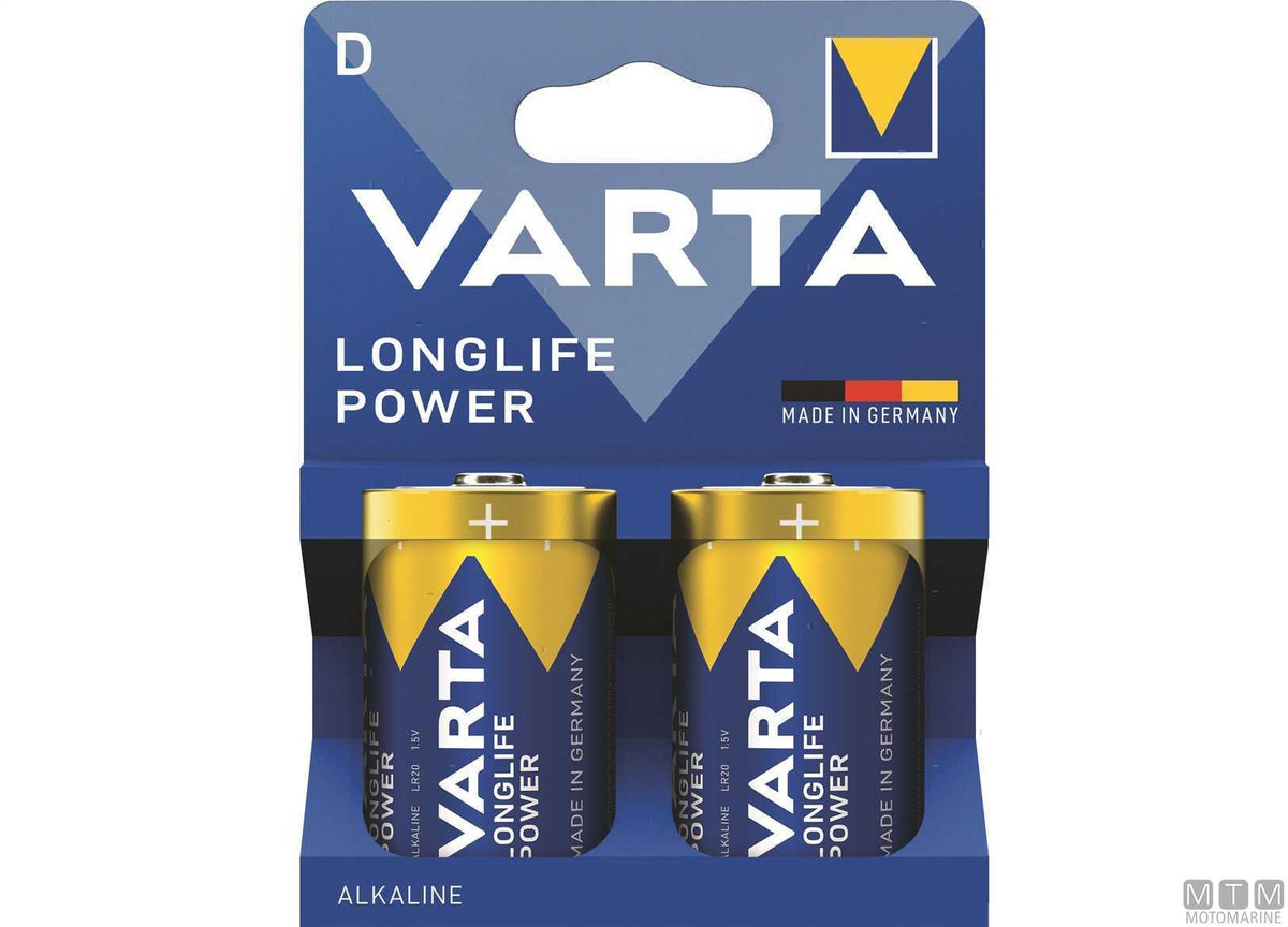 Varta D Alkaline Longlife Power Batteries, Pack of 2 - original photo Motomarine Srl