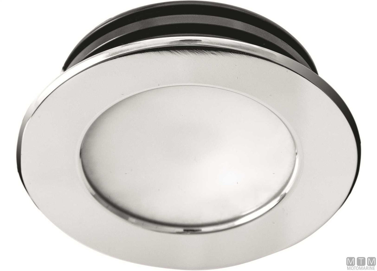Warm light LED spotlight Astel Intensa satin stainless steel Ø79 mm - original photo Motomarine Srl