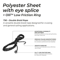 Écoute en polyester avec œil épissé + anneau Olli™ intégré