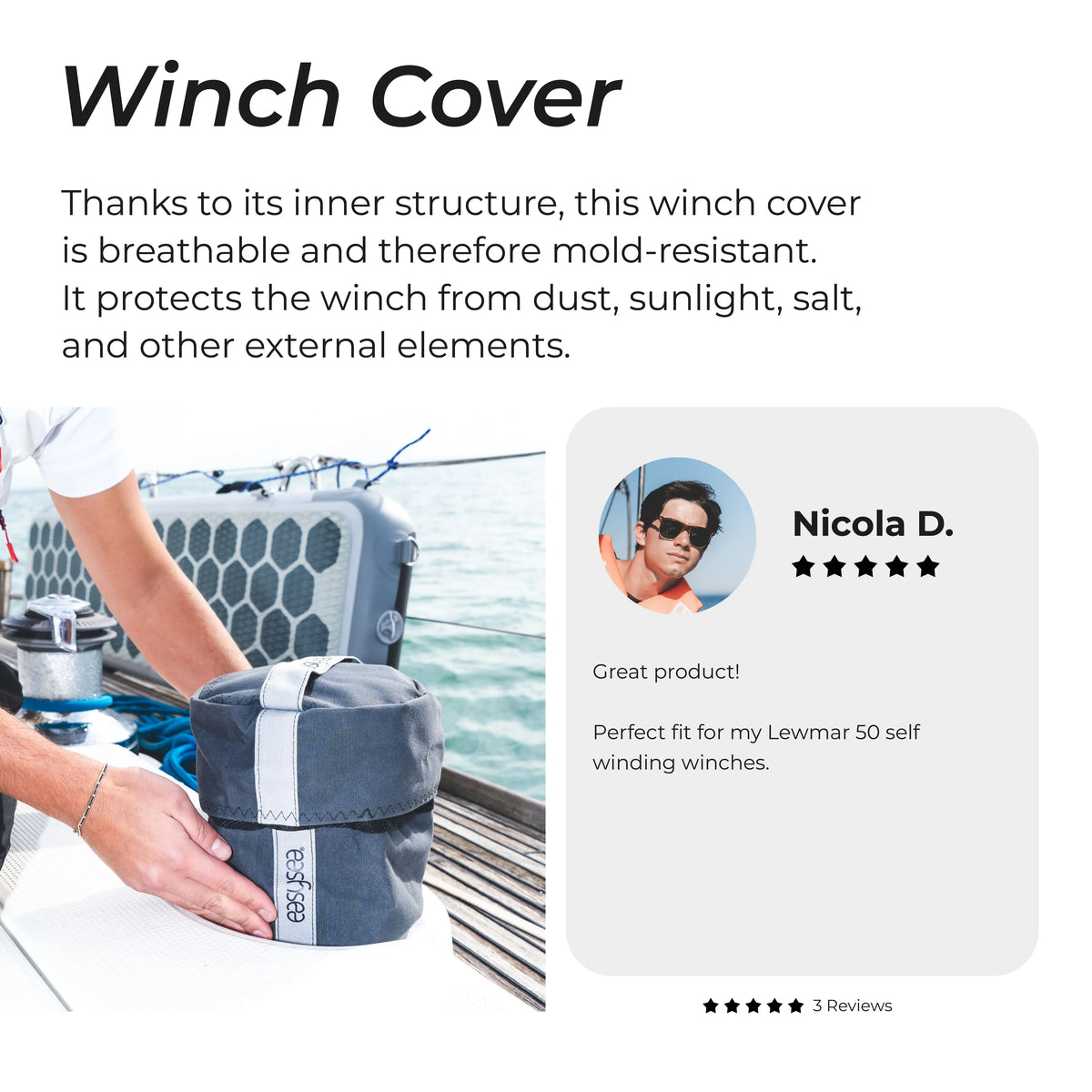 Anti-Mould Winch Cover — front view