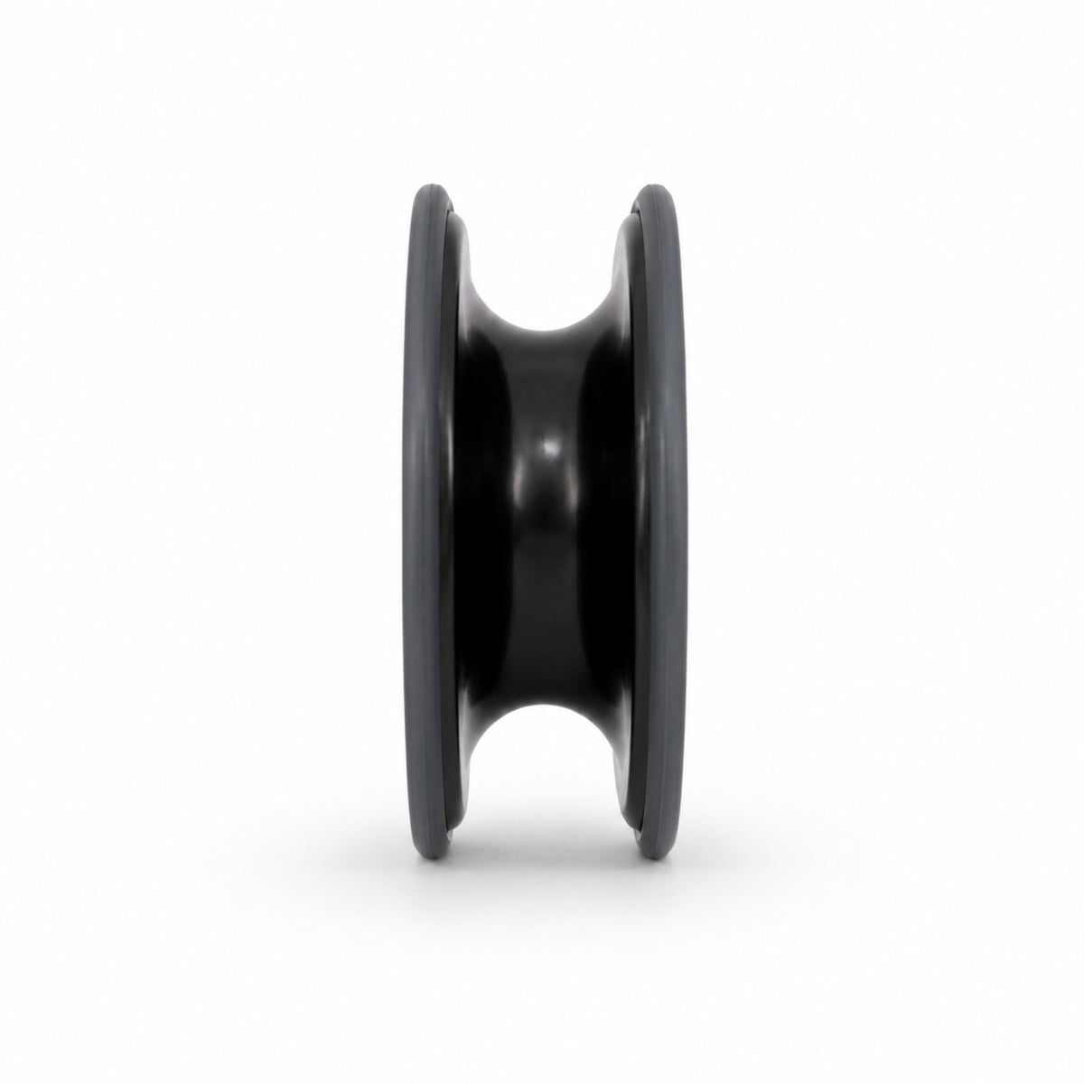 Side profile of the Olli low friction ring showing the rope groove geometry